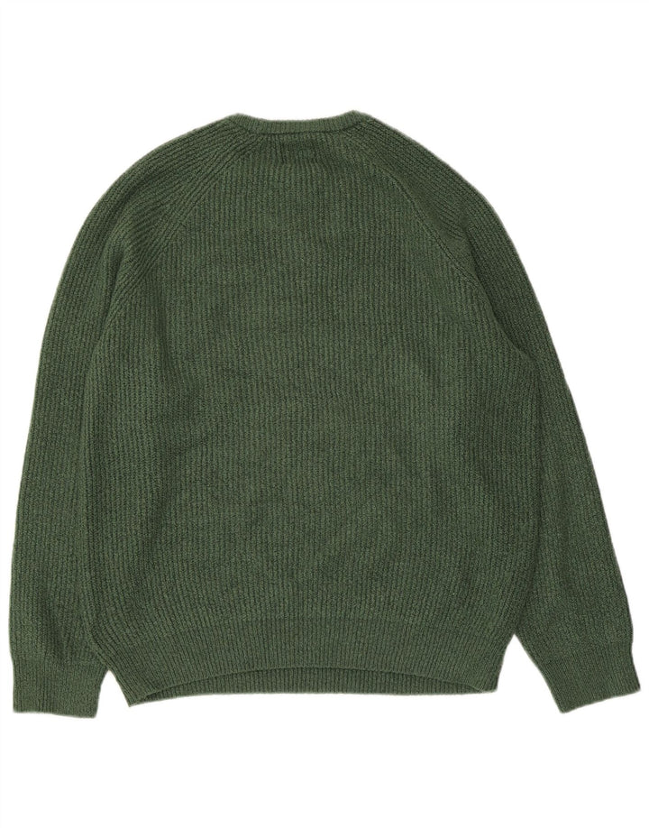 Marks & Spencer Herre sweater med rund hals, stor grøn polyamid