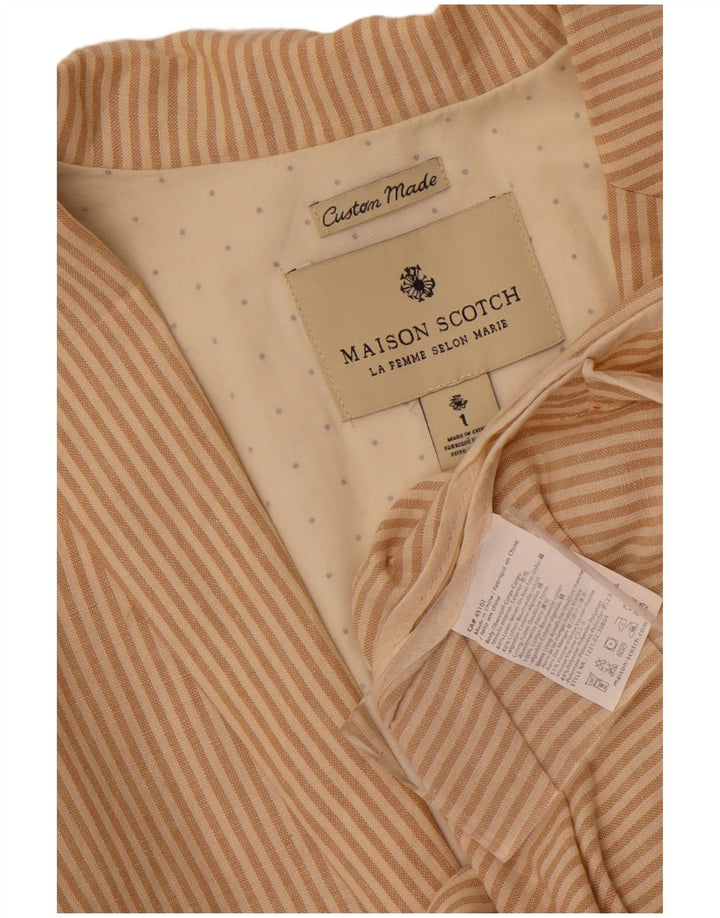 Maison Scotch Dame 2-knaps blazerjakke størrelse 1 Lille beige nålestribe
