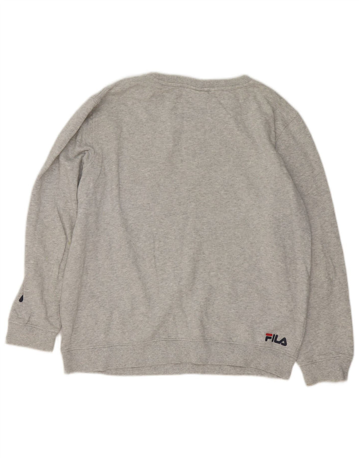 Fila Herre grafisk sweatshirt Jumper Medium Grey Flecked Bomuld