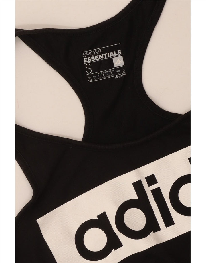 ADIDAS Dame Climalite Grafisk Vest Top UK 8/10 Small Black