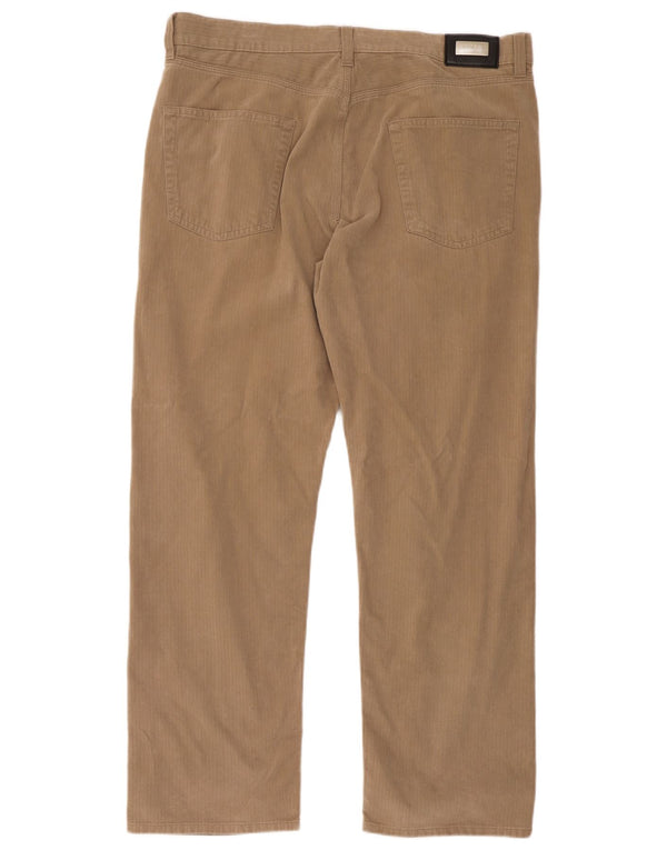 Hugo Boss Mens Straight Casual Trousers W40 L32 Beige Cotton