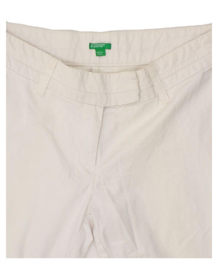 BENETTON Womens Straight Capri Trousers IT 44 Medium W32 L23 White Cotton Vintage Benetton and Second-Hand Benetton from Messina Hembry 