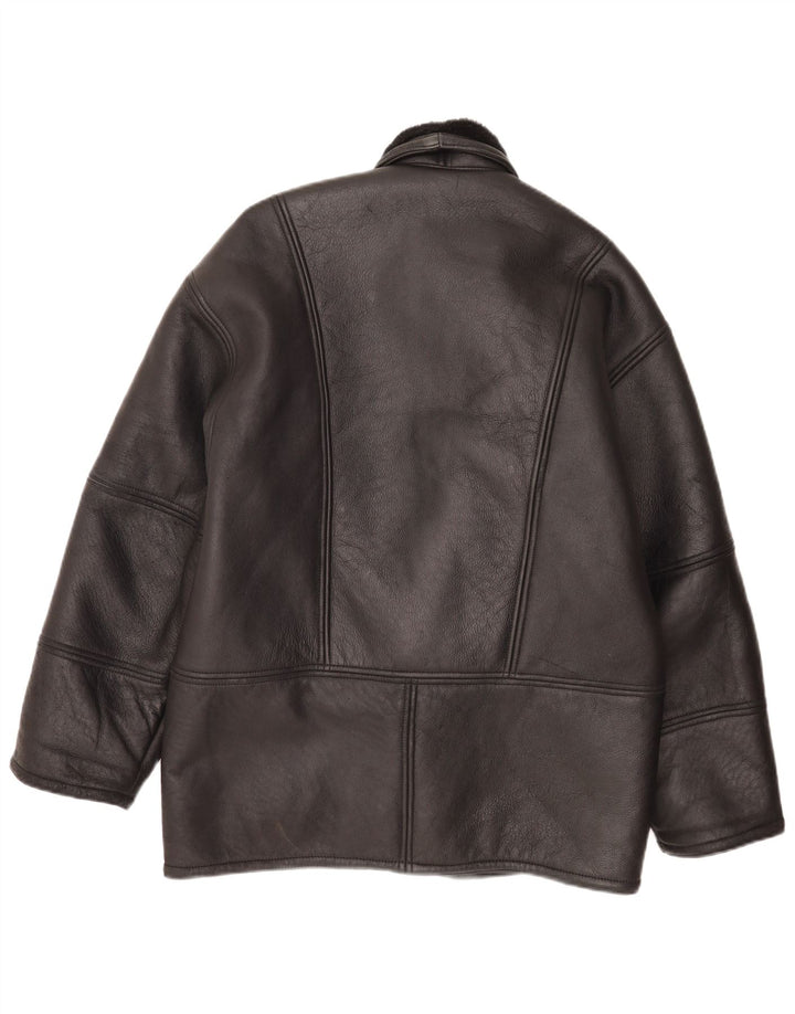 Vintage Herre Shearling Jacket IT 48 Medium Sort