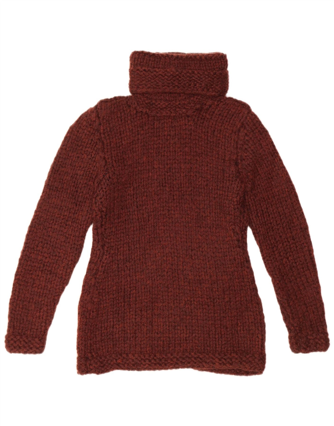 Vintage Dame Roll Neck Jumper Sweater UK 10 Small Burgundy