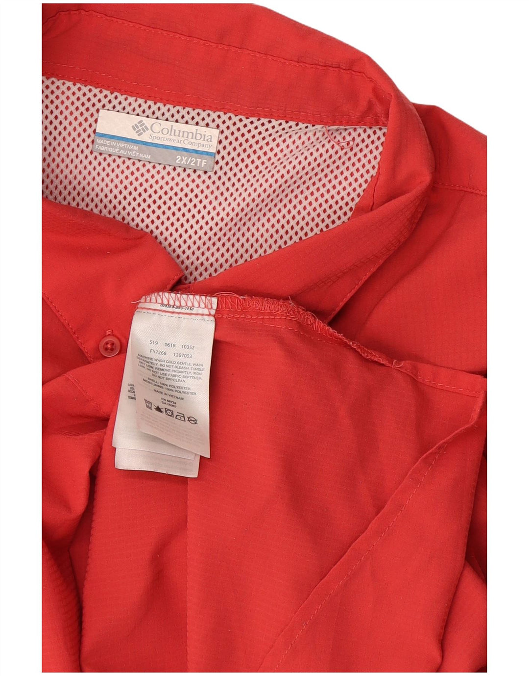 Columbia Herre Omni-Shade kortærmet skjorte 2XL rød polyester
