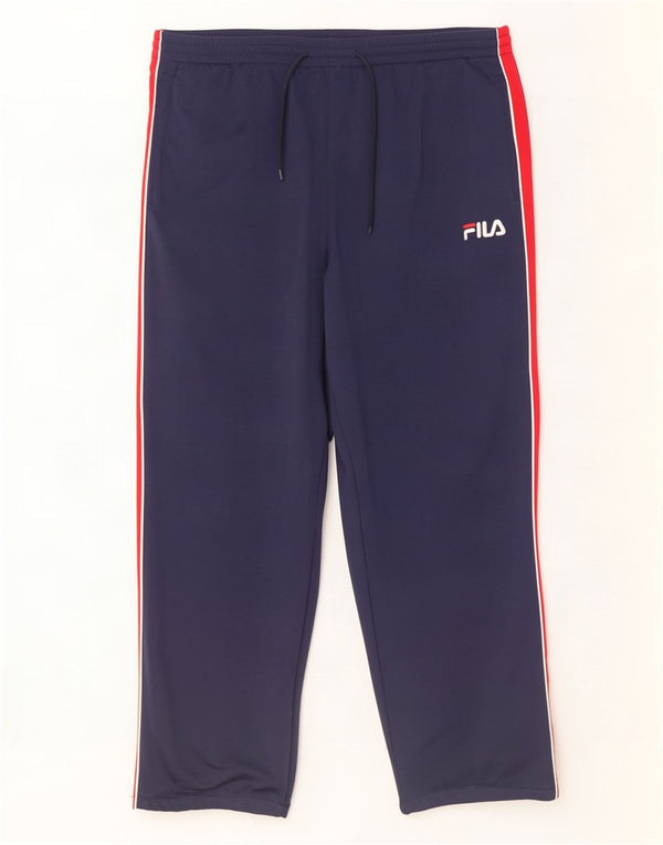 Fila Mens Tracksuit Trousers XL Navy Blue Colourblock Polyester