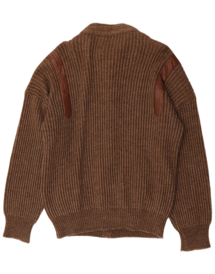 Vintage herre cardigan sweater stor brun