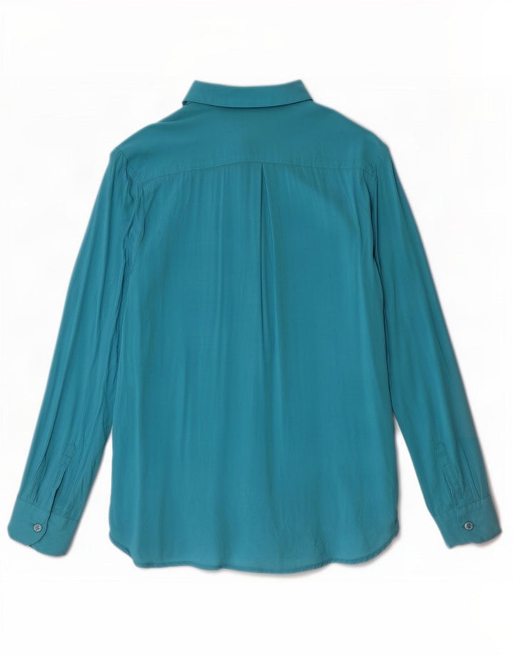 Benetton Dameskjorte UK 10 Small Blue Viscose