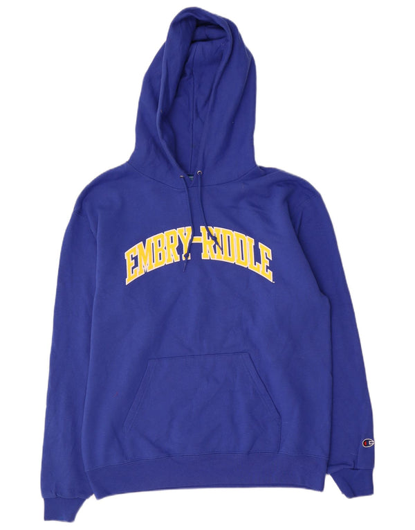 Champion Herre grafisk hættetrøje Jumper Medium Blue Bomuld
