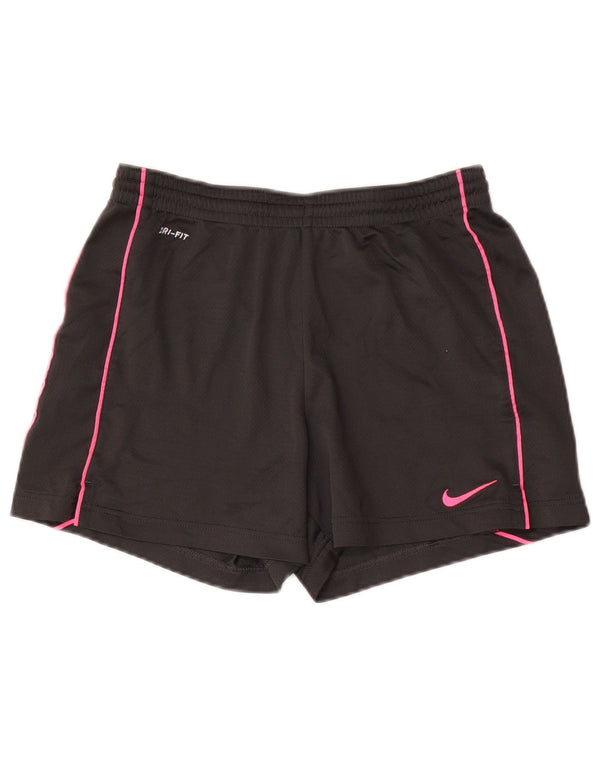 Nike Dame Dri Fit sportsshorts UK 10 Small Grå Polyester
