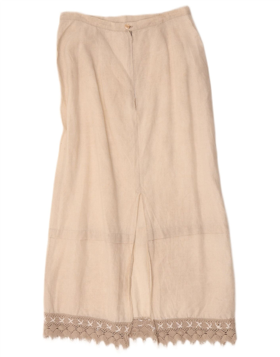 L.Pucci Dame Midi Nederdel IT 44 Medium W28 Beige Linned