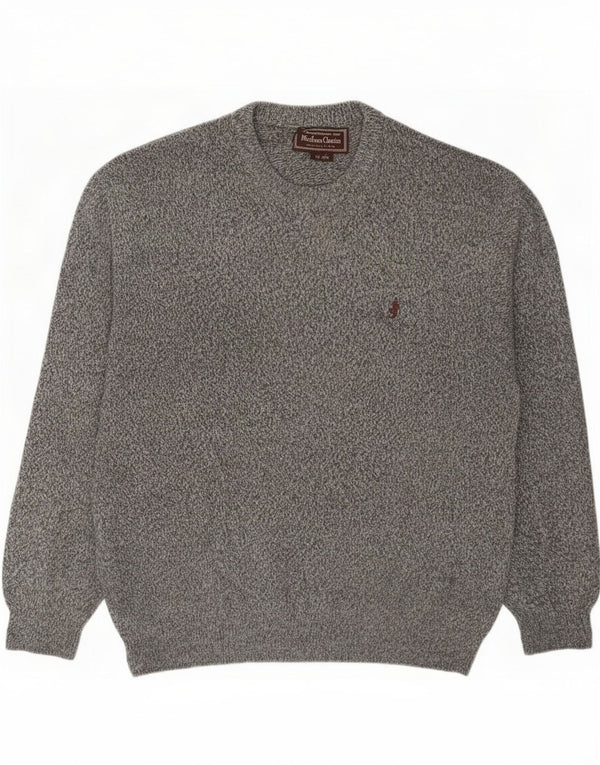 Marlboro Classics Herre Crew Neck Jumper Sweater XL Grå Flecked Wool