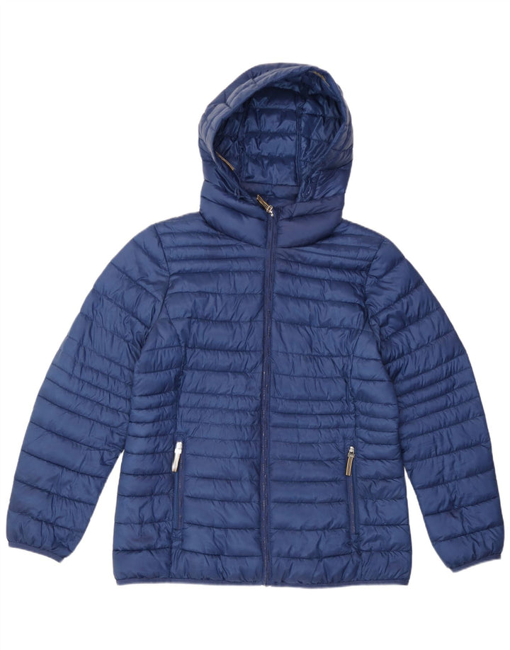 Esprit Dame Hætte Polstret Jakke UK 18 XL Blå Polyester