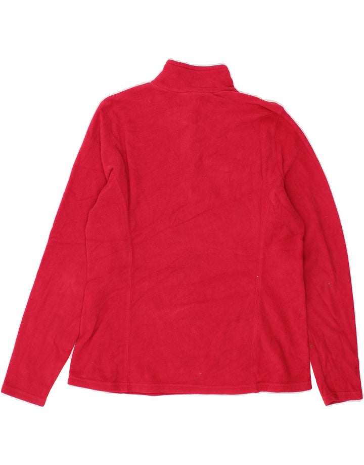 EDDIE BAUER Womens Zip Neck Fleece Jumper UK 14 Medium Red Polyester Vintage Eddie Bauer and Second-Hand Eddie Bauer from Messina Hembry 