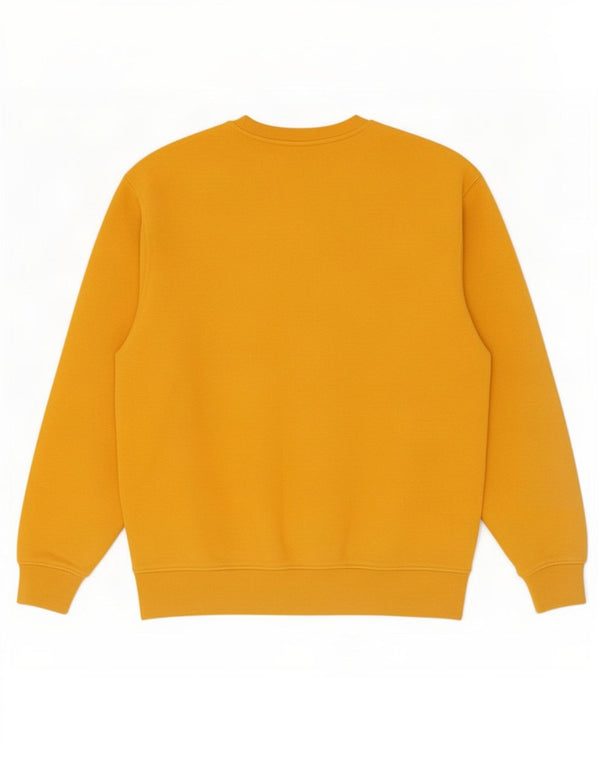 Zara Dame Grafisk Loose Fit Sweatshirt Jumper UK 14 Stor Gul Bomuld