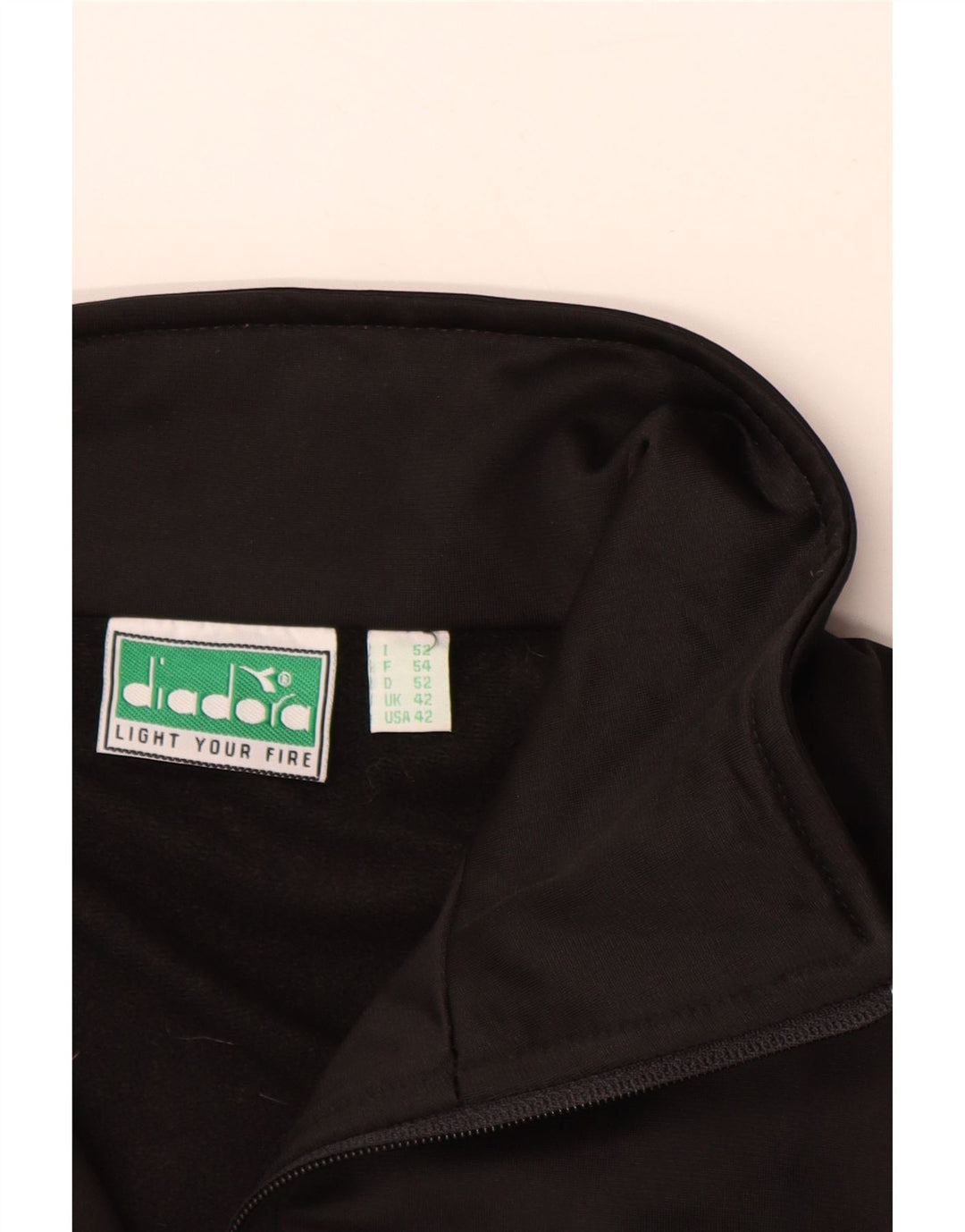 DIADORA Træningsdragt til mænd Topjakke UK 42 Stor sort polyester