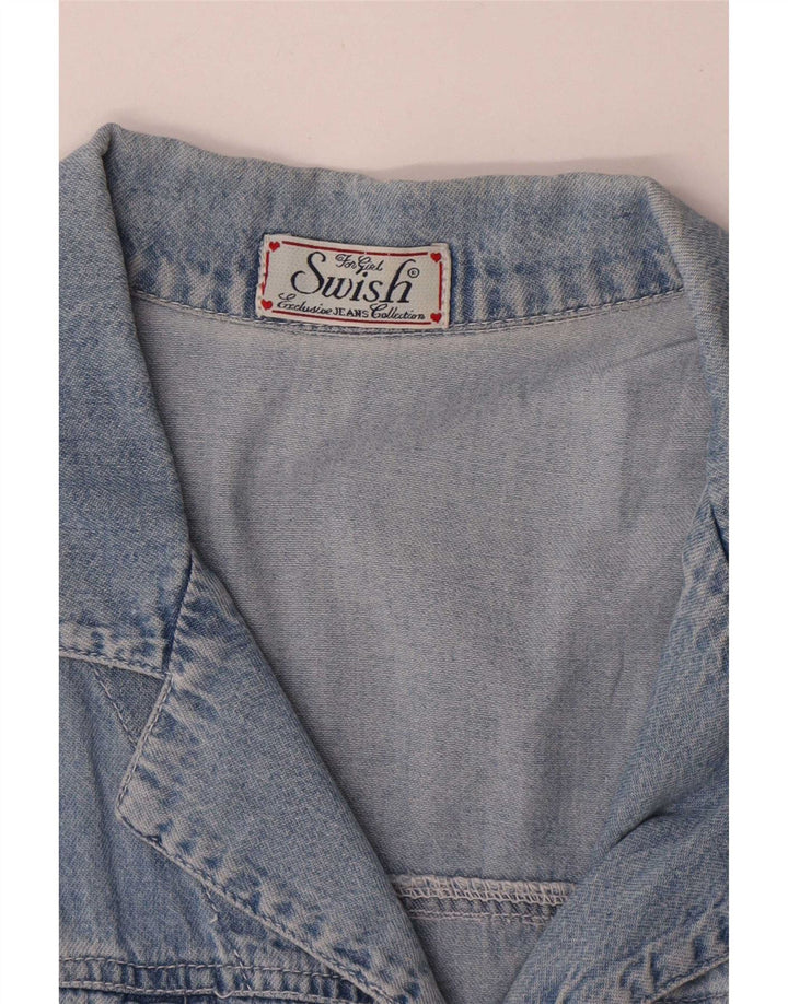 Swish Girls Denim Gilet 11-12 År Blå