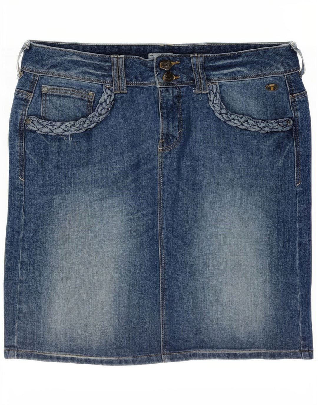 Tom Tailor Dame Mini Denim Nederdel EU 40 Medium W34 Blå Bomuld