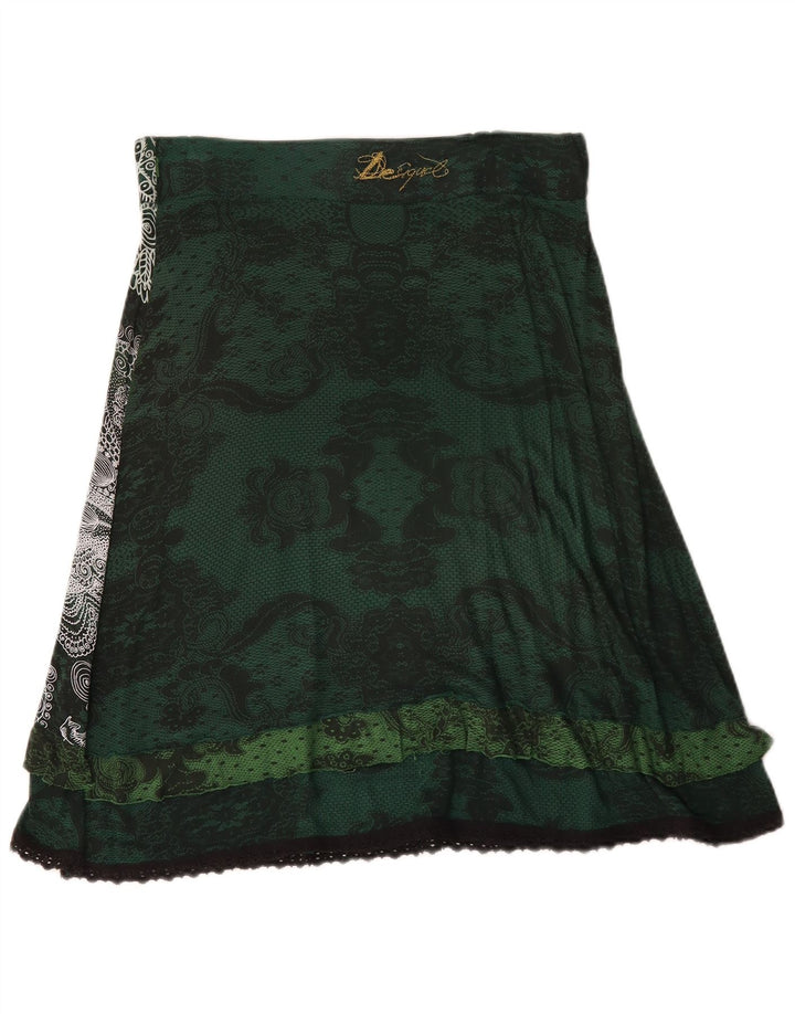 Desigual Dame A-Line nederdel Medium W30 Grøn Blomster