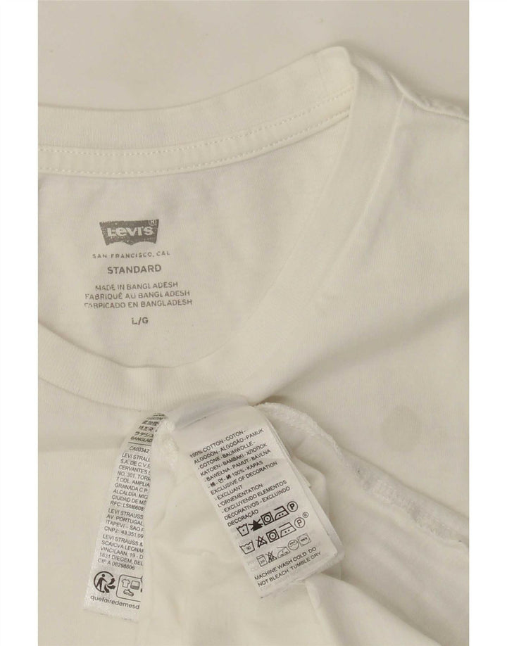 Levi's Herre Standard T-Shirt Top Stor Hvid Bomuld