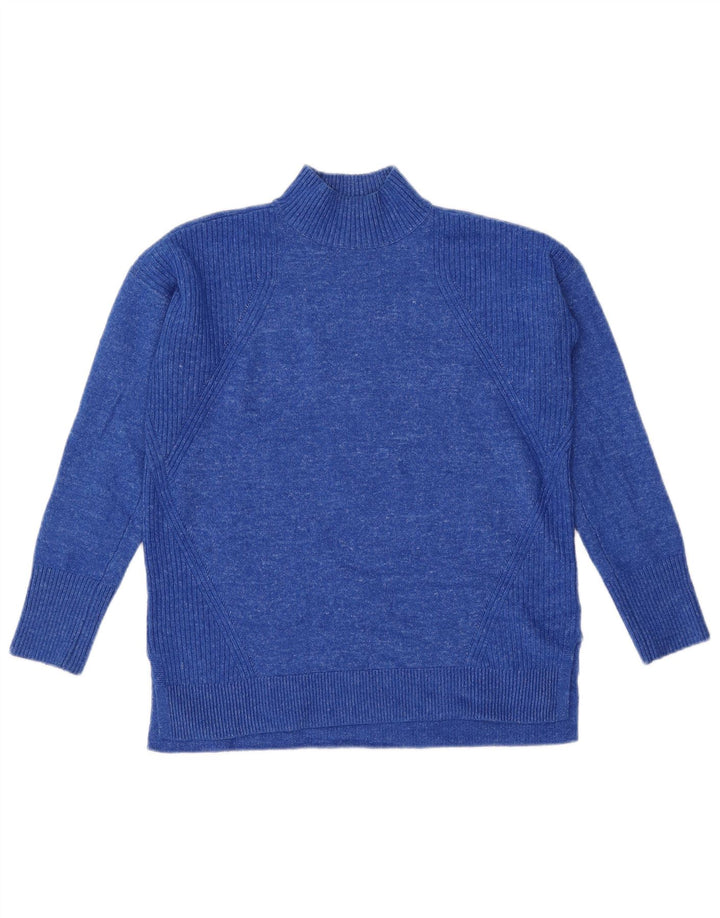 John Lewis Dame Oversized Turtle Neck Jumper Sweater UK 8 Small Blue