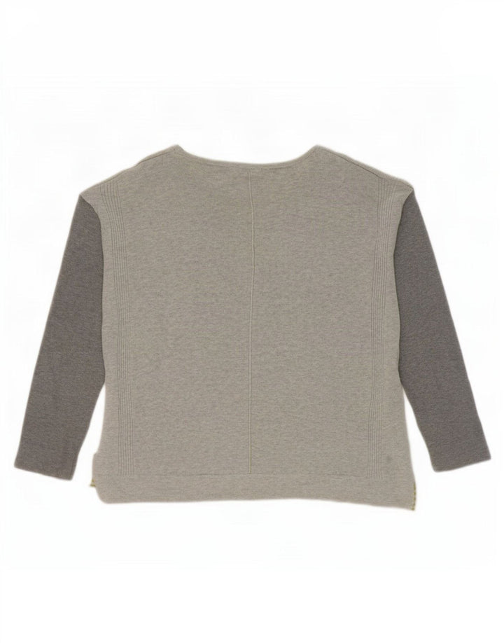 White Stuff Dame Boat Neck Jumper Sweater UK 12 Medium Grey Colourblock