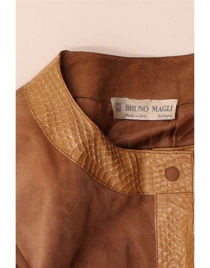 Bruno Magli Dame Ruskindsjakke UK 14 Stor Brun