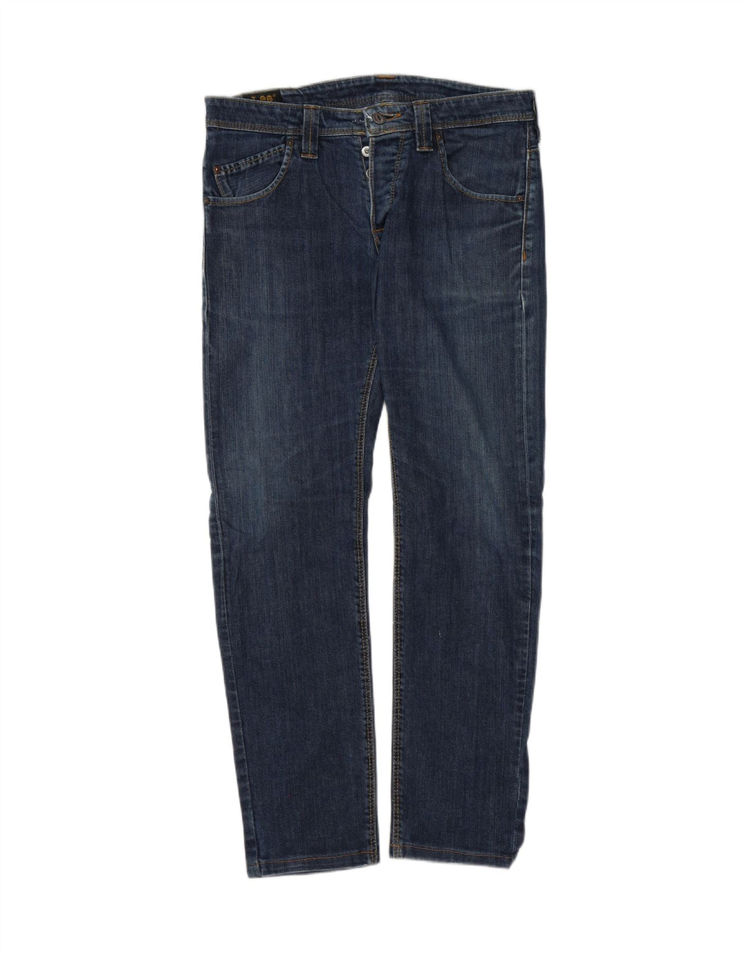 LEE Mens Powell Straight Jeans W33 L30 Blue Cotton