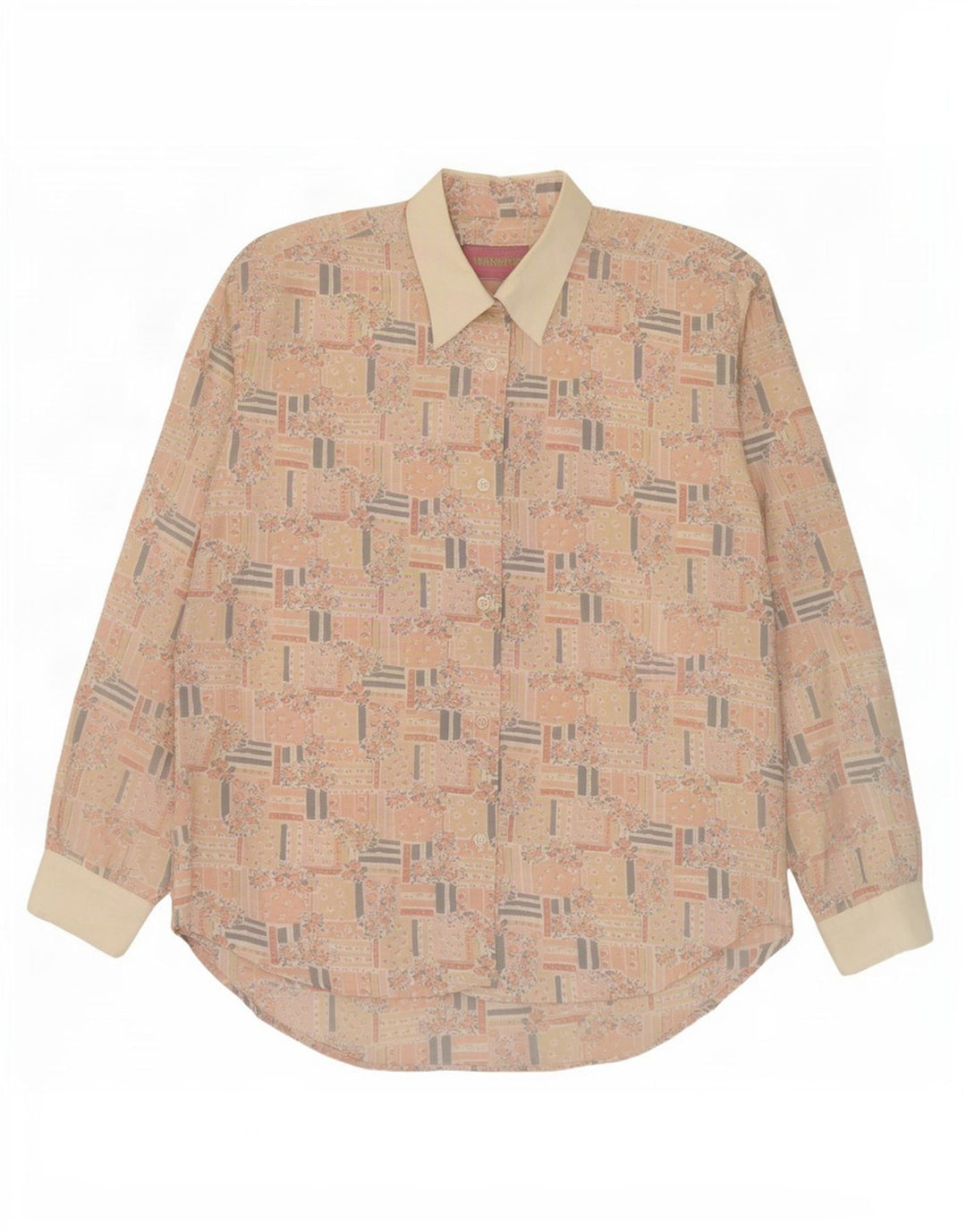HANAITI Dameskjorte UK 14 Medium Flerfarvet Patchwork Polyester