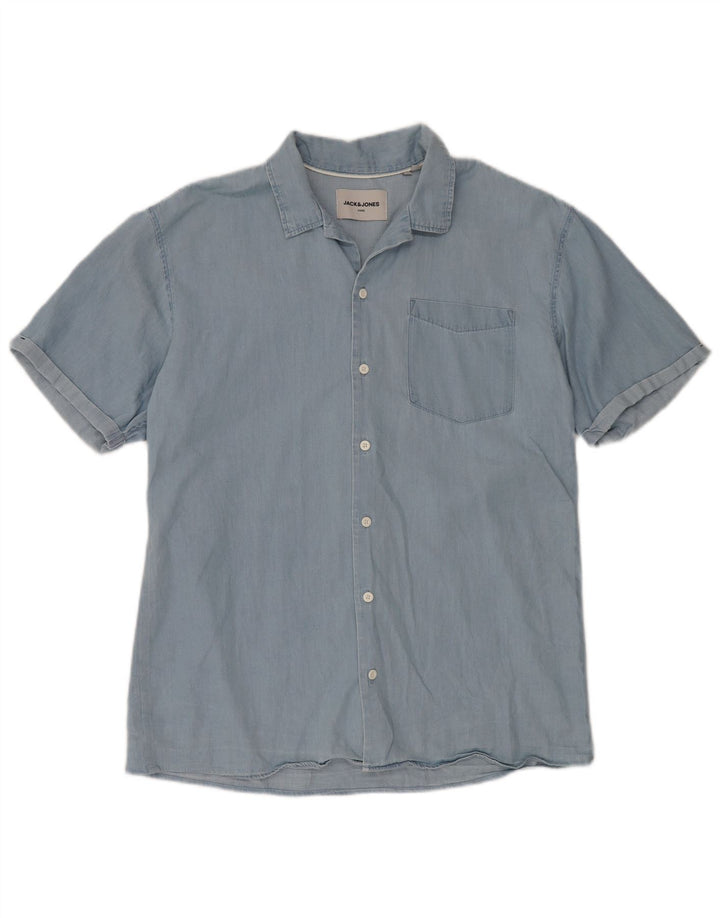 Jack & Jones Kortærmet Herreskjorte XL Blå