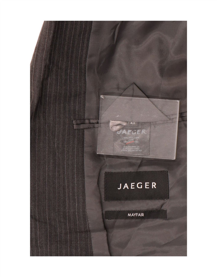 Jaeger Herre 2-knaps blazerjakke UK 42 XL Grå nålestribet uld