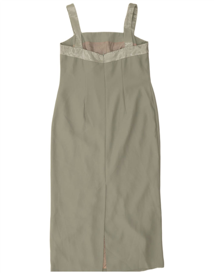 Debut Womens Sleeveless Sheath Dress UK 16 Large Green Polyester