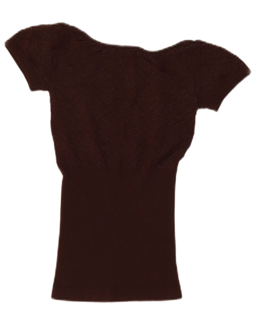 Guess Damebluse Top UK 8 Small Brown Floral Nylon