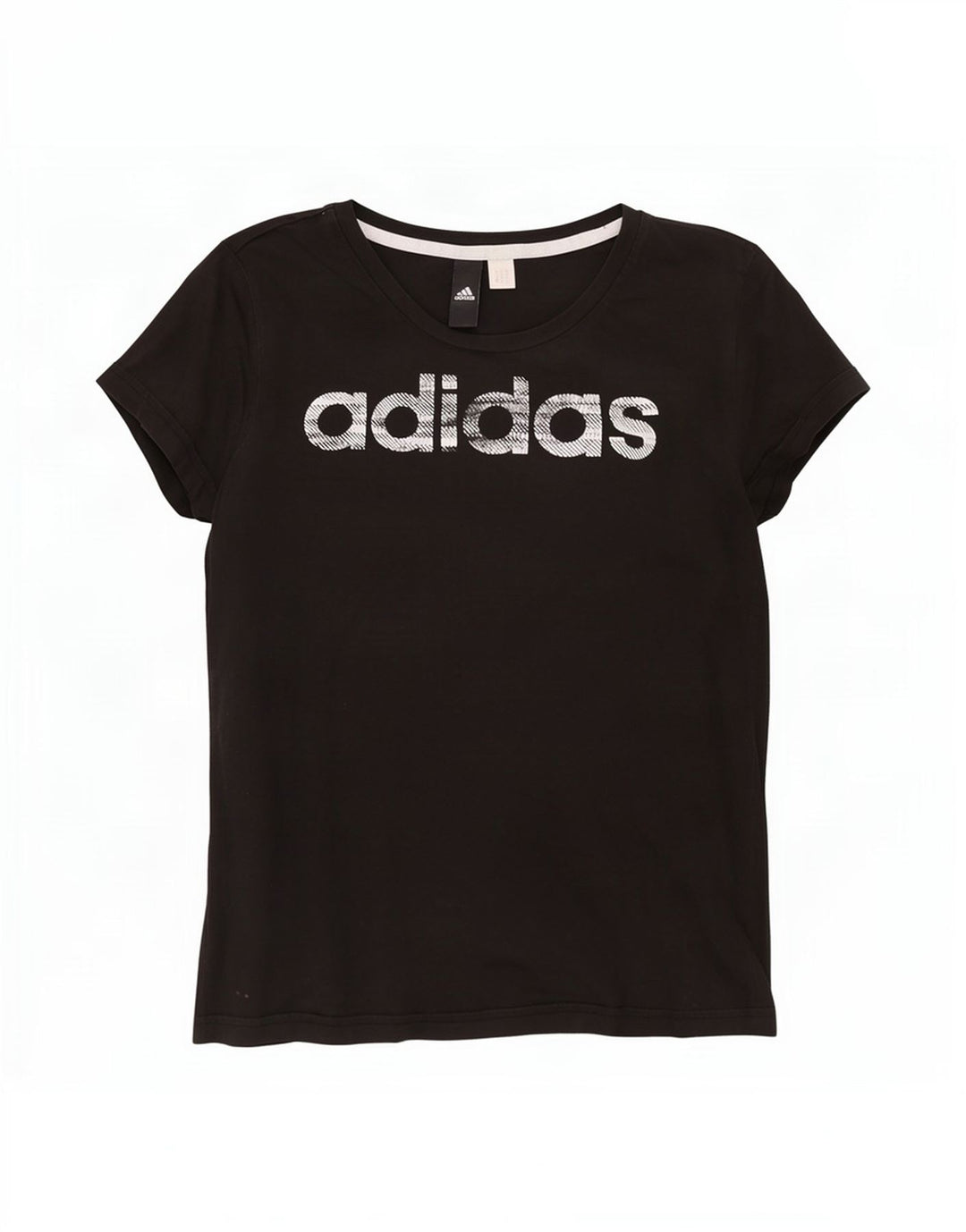Adidas Dame Grafisk T-Shirt Top UK 12 Medium Sort