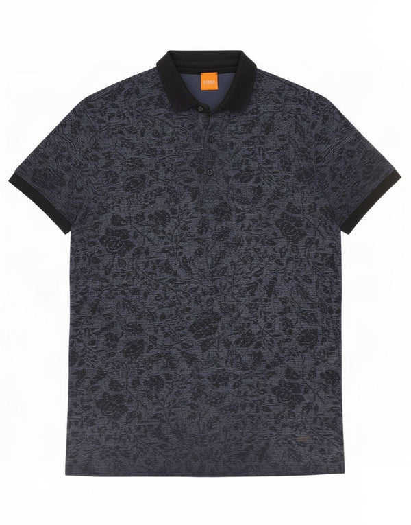 Hugo Boss herre poloshirt Medium marineblå blomster bomuld