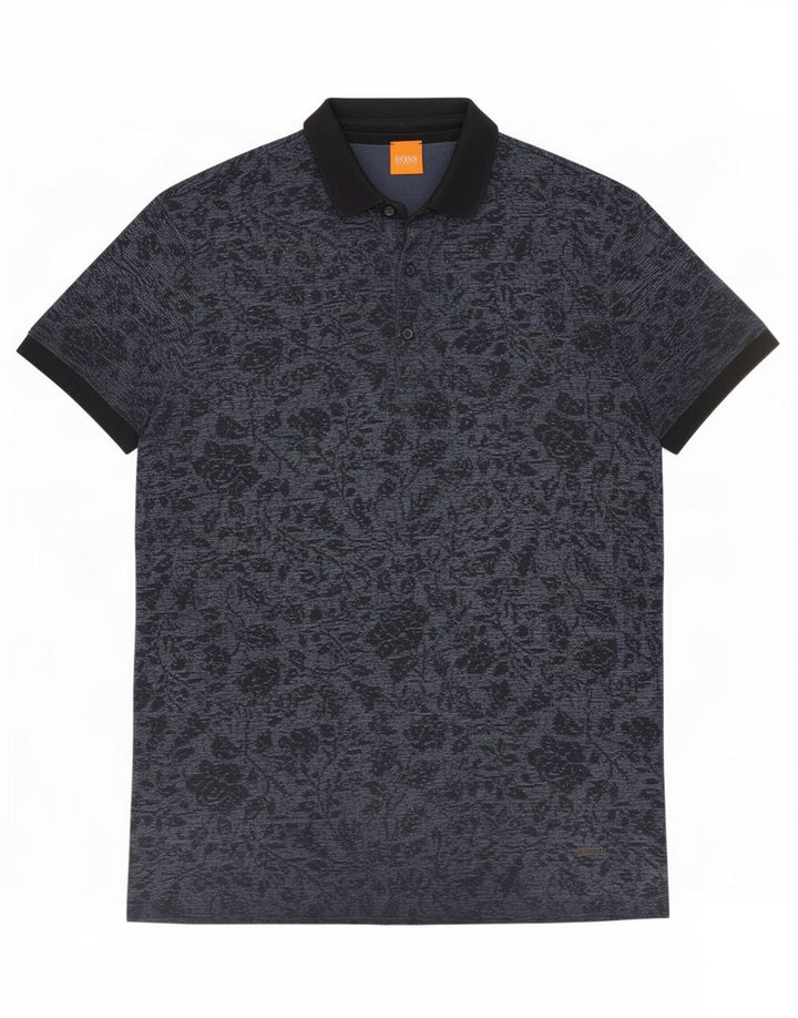 Hugo Boss herre poloshirt Medium marineblå blomster bomuld