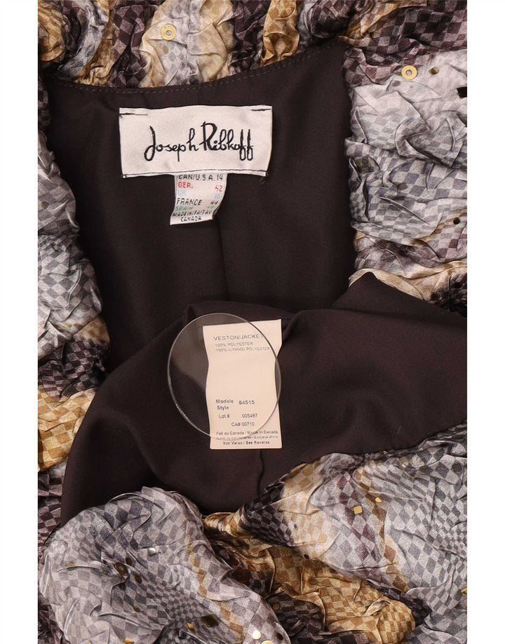 Joseph Ribkoff Dame Blazer Jacket UK 16 Stor Flerfarvet Geometrisk