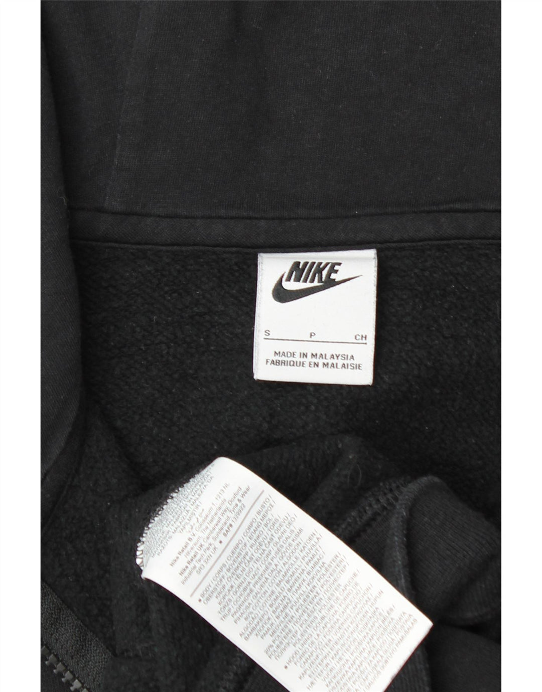NIKE Hættetrøje med lynlås til mænd, lille sort bomuld