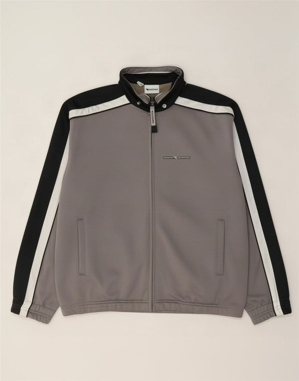 Diadora Træningsdragt til mænd Topjakke UK 36 Small Grey Colourblock Polyester
