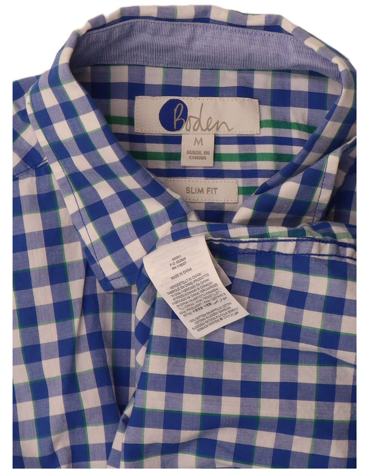 BODEN Herre Slim Fit skjorte Medium Blue Gingham Cotton