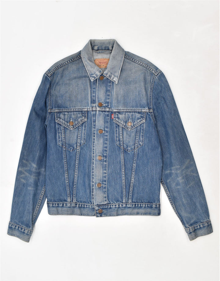 LEVI'S Dame denimjakke UK 14 Stor Blå Bomuld