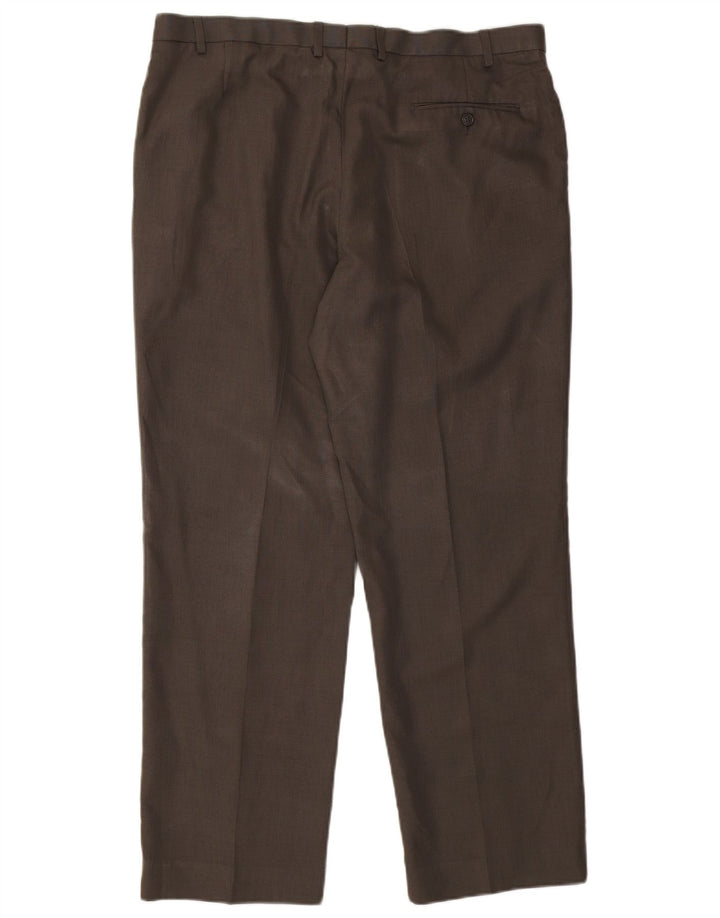 Marks & Spencer Herre Pegged Suit Bukser W40 L31 Khaki Polyester