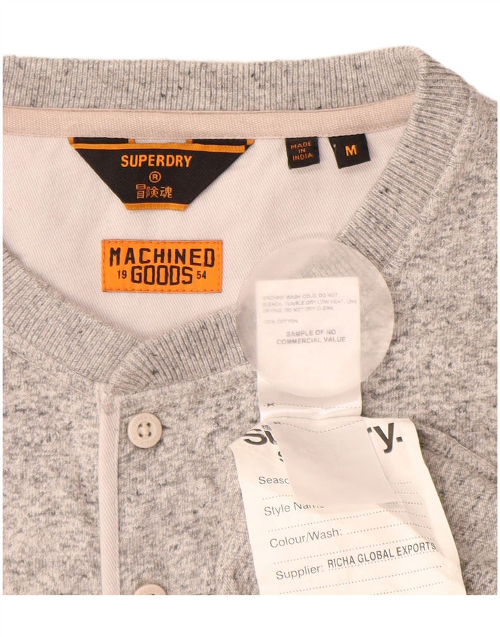 SUPERDRY Herre Top Langærmet Mellemgrå Flecked Bomuld