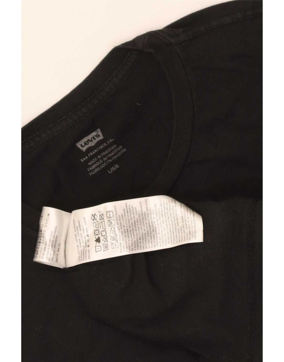 Levi's Herre T-Shirt Top Stor Sort Bomuld