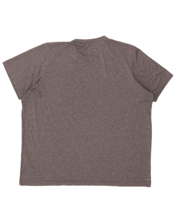Reebok Herre T-Shirt Top 2XL Grå Flecked Polyester