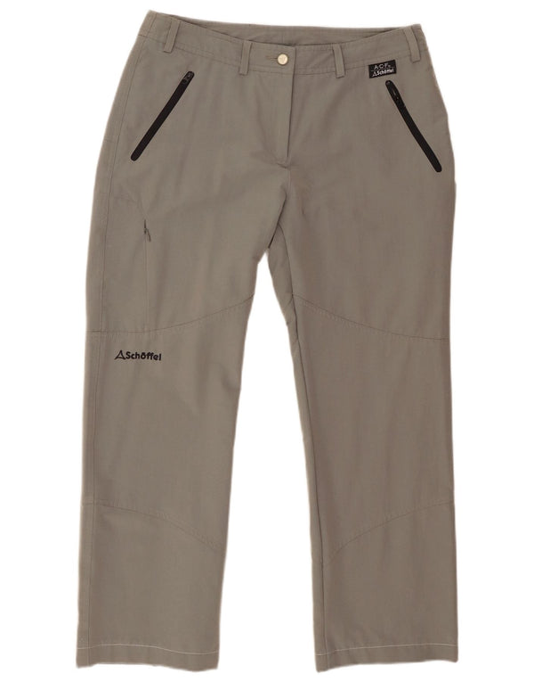 Schoffel Dame Straight Cropped Trousers UK 14 Large W32 L25 Grey