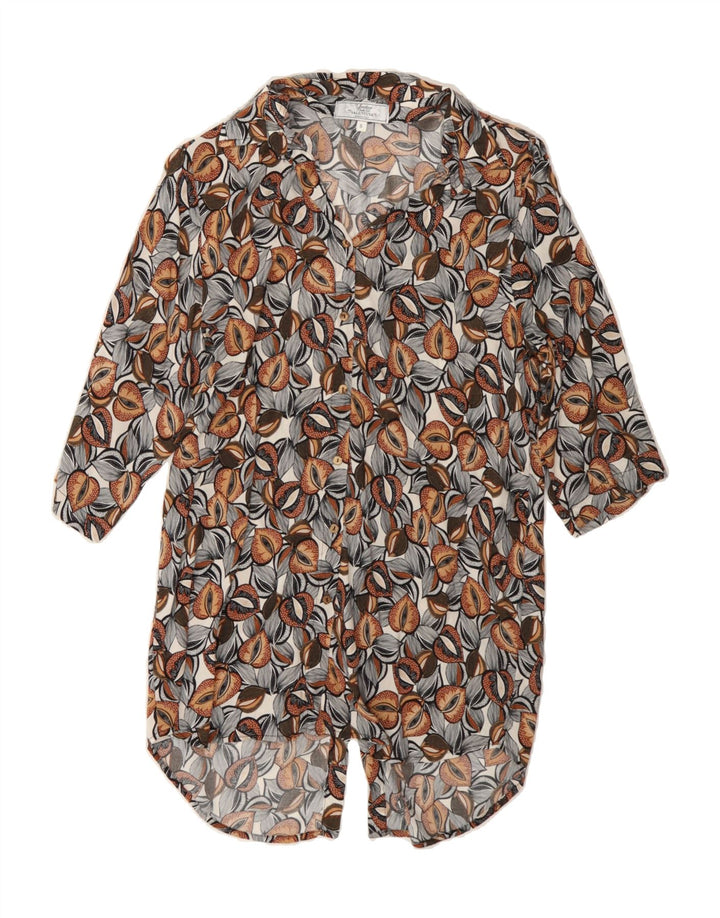 VALENTINA'S Womens VLT'S Abstract Pattern Shirt Dress UK 10 Small Grey Vintage Valentina's and Second-Hand Valentina's from Messina Hembry 