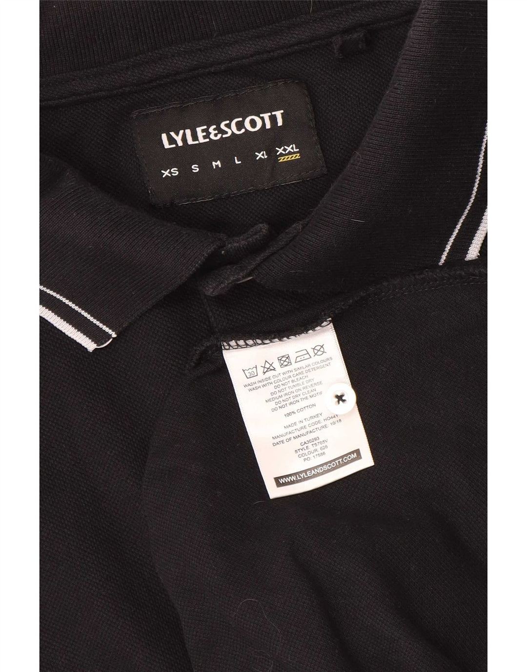 Lyle & Scott herre poloshirt 2XL sort bomuld