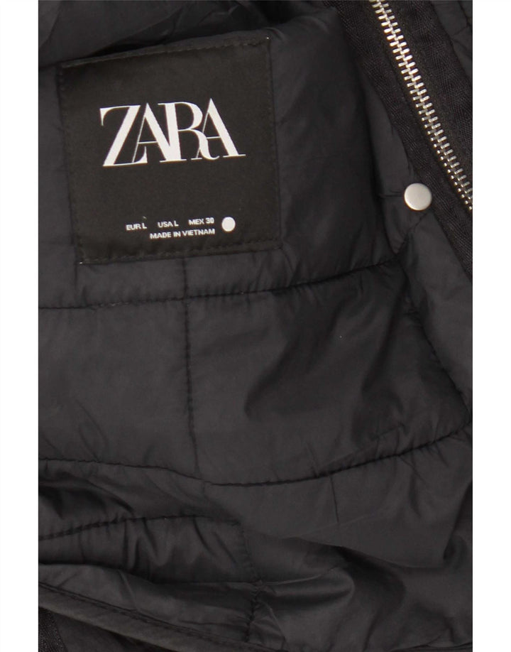 Zara Polstret Damejakke UK 16 Stor Sort Polyester