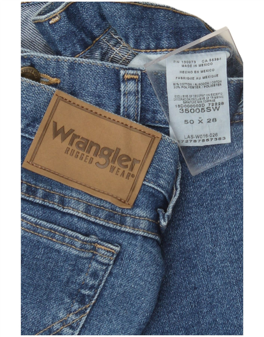 WRANGLER Straight jeans til mænd W50 L28 blå bomuld